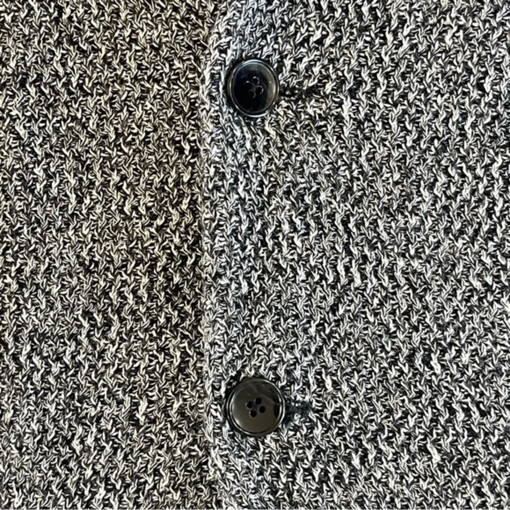 Slick Maintenant Et Classique M Black White Marled Cardigan Button Front Pocket - Picture 4 of 8